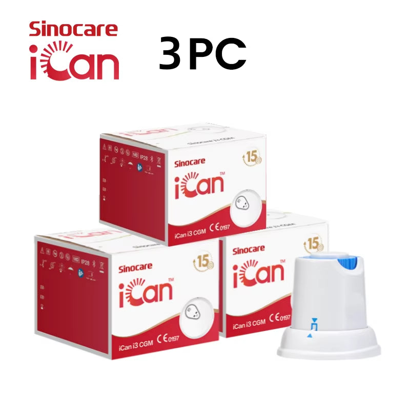 Ican I3 CGM with English APP 15 Days Blood Glucose Monitor Glucometer 24H Real-Time Sensor Meter for Diabetes Medical
